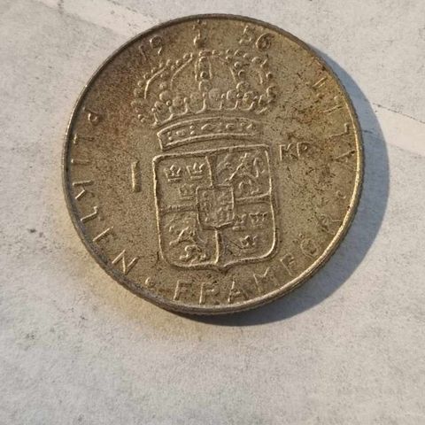 1 krona 1956 Sverige, sølvmynt