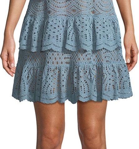 Michael Kors Flounced Lace Sleeveless Dress