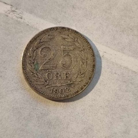 25 öre 1902 Sverige, sølvmynt