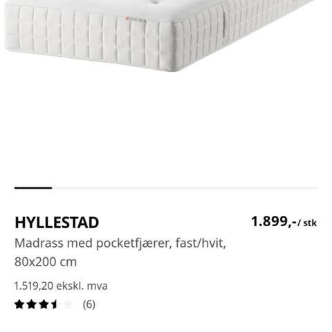 hyllestad madrasser fra ikea