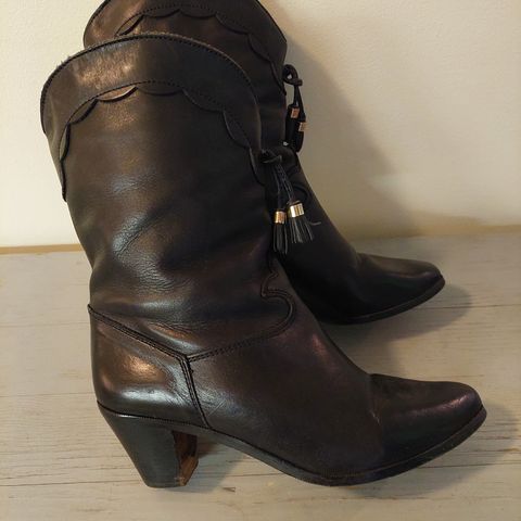 Vintage vinterstøvler  foret 37 cowboy western stil vinter boots støvler sko