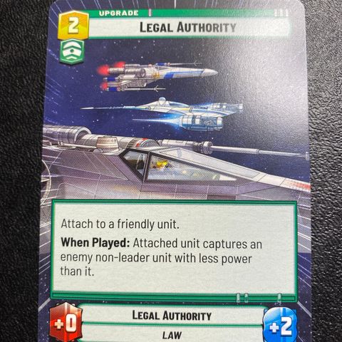 Legal Authority rare hyperspace star wars unlimited samlekort