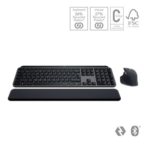 Ny Logitech MX Keys S pakke med trådløs mus og tastatur (grafitt)