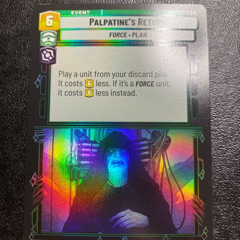 Palpatine’s return rare foil Star wars unlimited samlekort