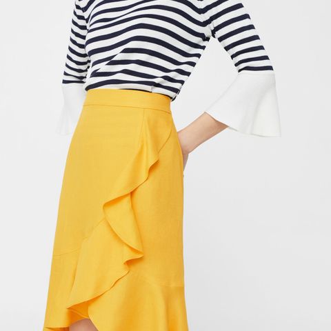 Mango m/tag: Gambia Yellow Ruffled Skirt