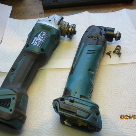 DEFEKT MAKITA 18V DGA 504+BTM50.-kr 400-600.SOLGT.