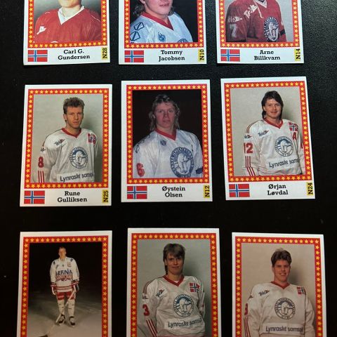 18 Norge Semic 1991 Fantomen back stickers ishockey VM 91 sjeldne!