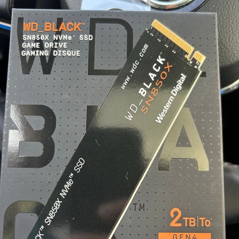 Ny uåpnet WD Black SN850X NVMe SSD 2TB