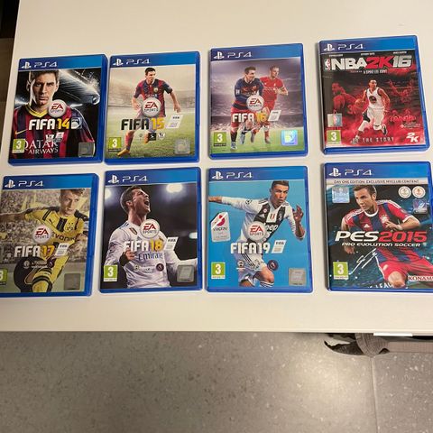 PS4 spill. FIFA 14-19, PES 2015, NBA2K16