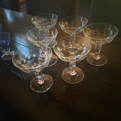 Hadeland Louise Champagne glass selges samlet 6 stk