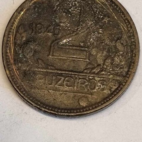 2 cruzeiros 1945 Brazil