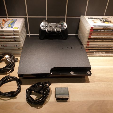 Ps3 med 1stk kontroll og 21stk spill selges samlet kr 700,-