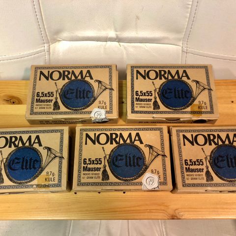 Norma 6,5x55 Mauser rifle ammunisjon 9,7g kule