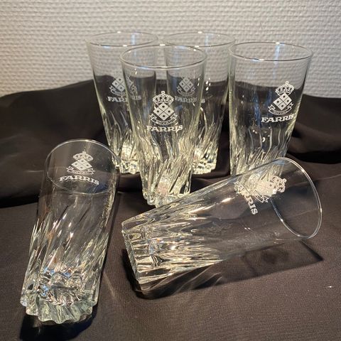 6 stk. originale FARRIS-glass. Samlet for 280,-