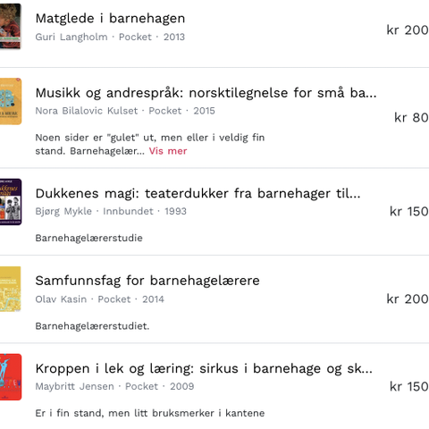 Pensumbøker for barnehagelærere