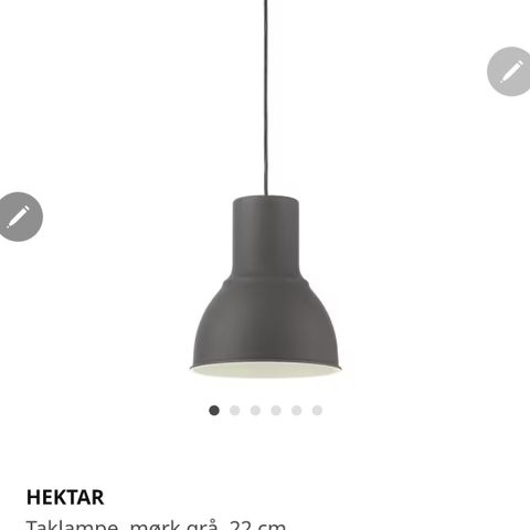 Hektar ikea taklampe GRÅ