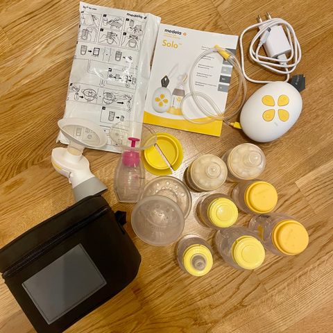 Medela Solo elektrisk brystpumpe M/kjølebag, flasker ect