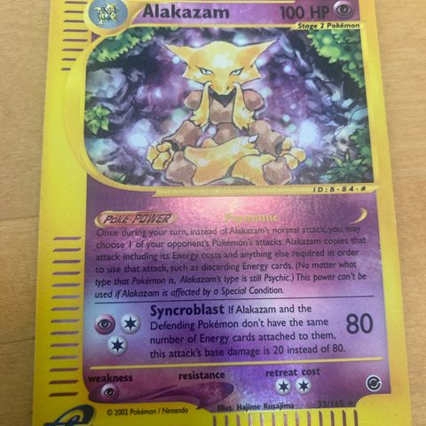 Alakazam 33/165 e-reader rev holo i flott stand