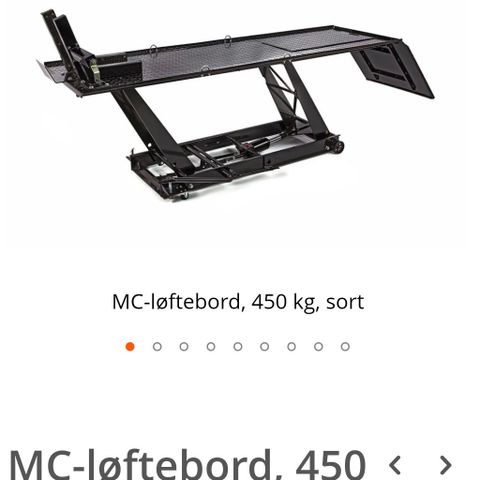 Løftebord for MC, 450kg.