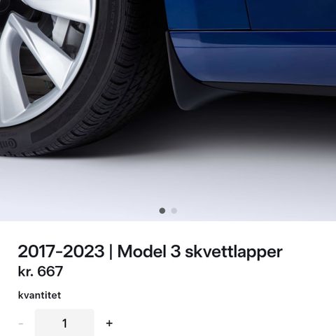 Originale Tesla 3 skvettlapper tilsalgs.