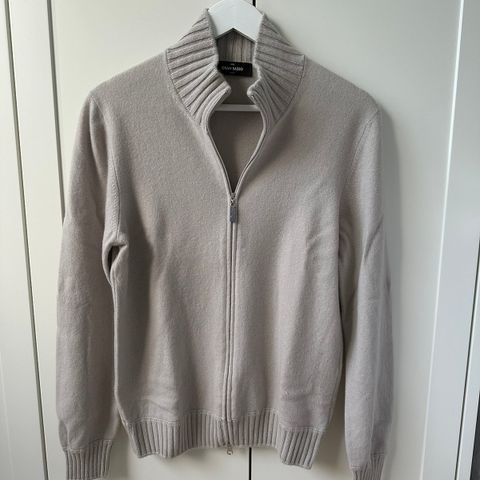 Gran Sasso genser/jakke 100% Cashmere - grå/beige (str. 48)