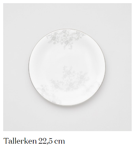 4 stk - Angelina Platinum tallerken 22,5 cm