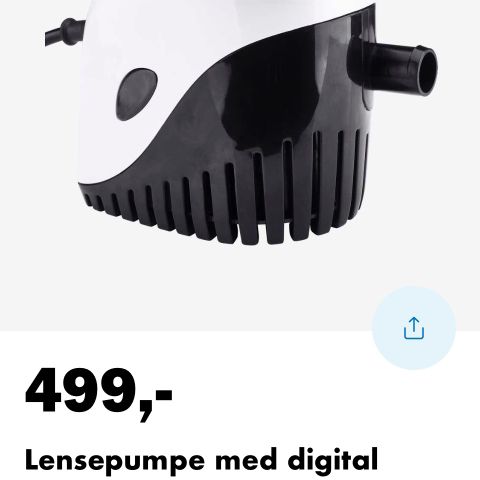 Pumpe digital nivåvakt 47l/min 12V