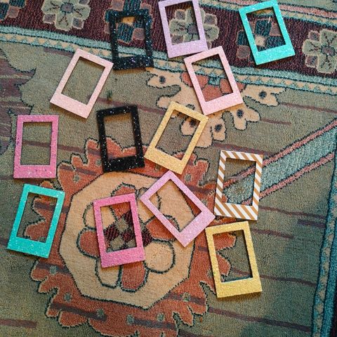 Glittery magnetic picture frames