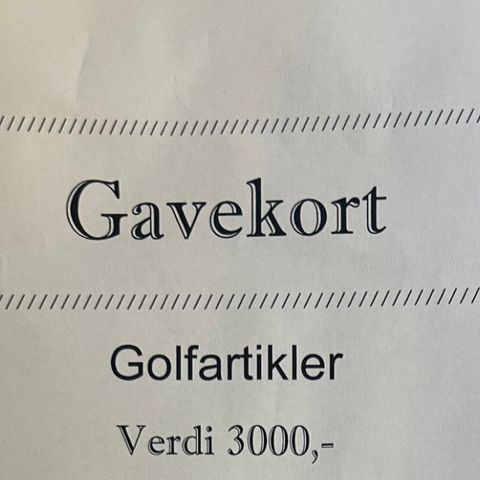 Gavekort golfshoppen.no