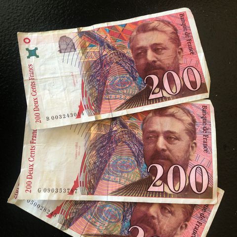 Frankrike 200 francs  , 1995/1997/1999. 3 stk 350kr