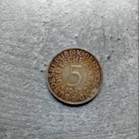 5 Tysk Mark 1967 Silver