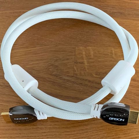 Argon HDMI-KABEL i høy kvalitet - 1 meter - Hvit - Pent brukt