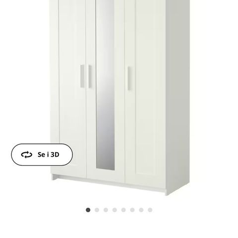 (RESERVERT FREDAG) Ikea BRIMNES garderobeskap - pent brukt