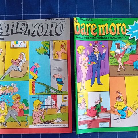 Bare moro. Vitseblad med frekkiser. Nr. 2 1981 og Nr. 4 1982