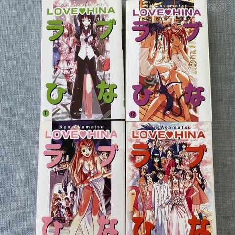 Love Hina Manga av Ken Akamatsu, Vol 11-12-13-14.