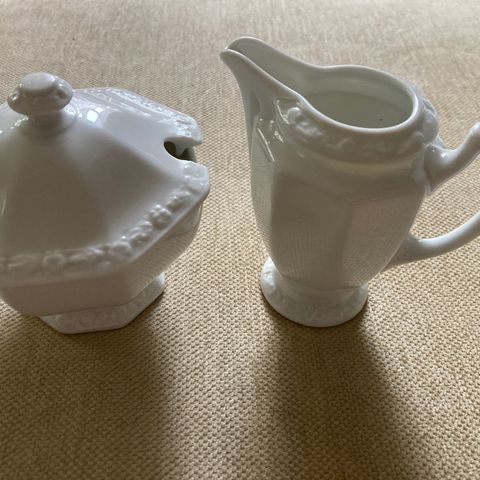 Sukkerkopp og fløtemugge Rosenthal Maria Classic white