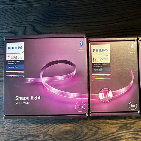 Philips HUE RGB LED stripe 3meter (2+1) - Nye uåpnede pakker