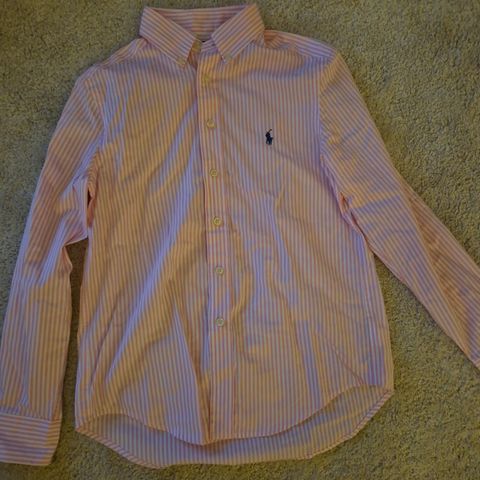 Ralph Lauren skjorte str 10-12 år, rosa og hvit!