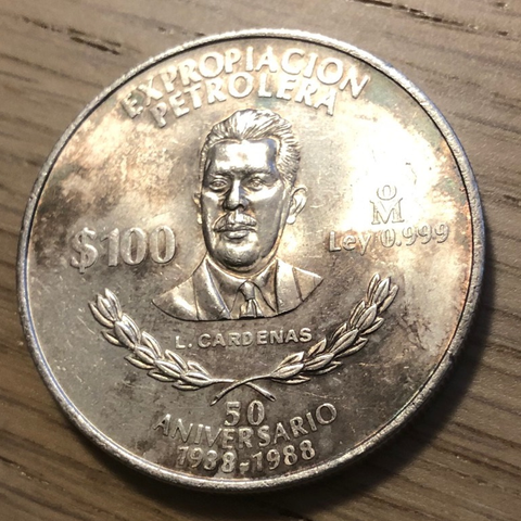 Mexico Sølvmynt 100 Pesos 1988