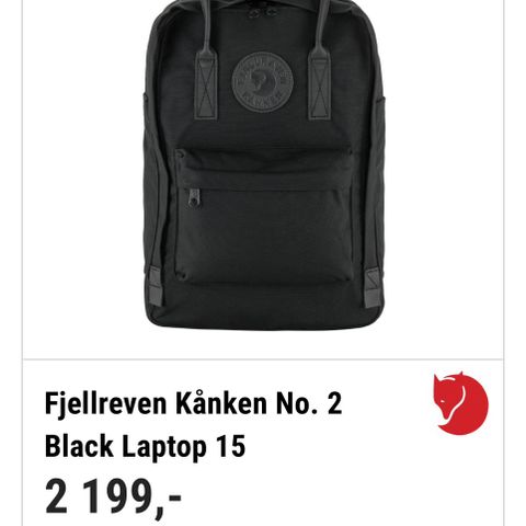 Fjellreven Kånken No. 2 laptop 15