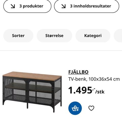 Tv benk til salgs / uåpnet