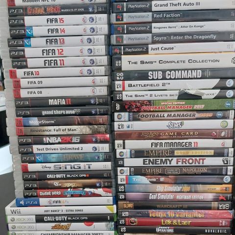 Gode spill. PS2, PS3, PS4, Wii, Xbox360 og PC