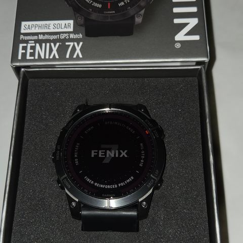 Fenix 7X Sapphire Solar, Carbon Gray DLC Titan with Black Band