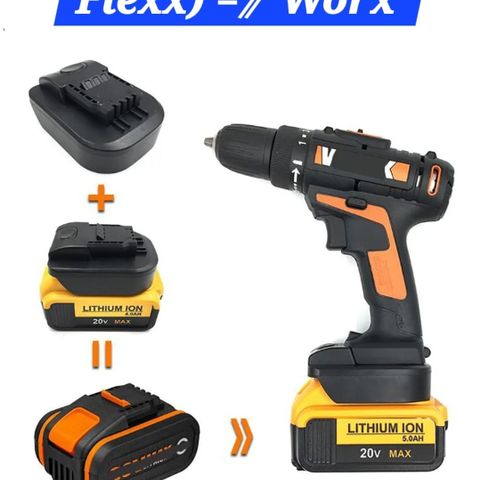 18V / 20V  - Dewalt/ *Meec / *Flexx =》 Worx