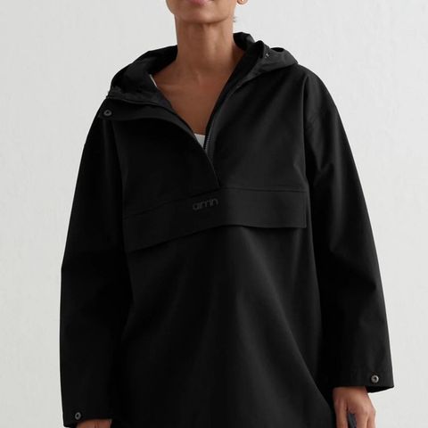 Aimn Black waterproof  oversized anorak / regnjakke