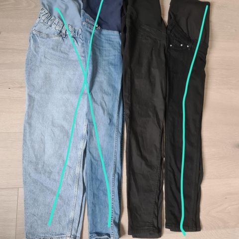 Svart gravid jeans str M