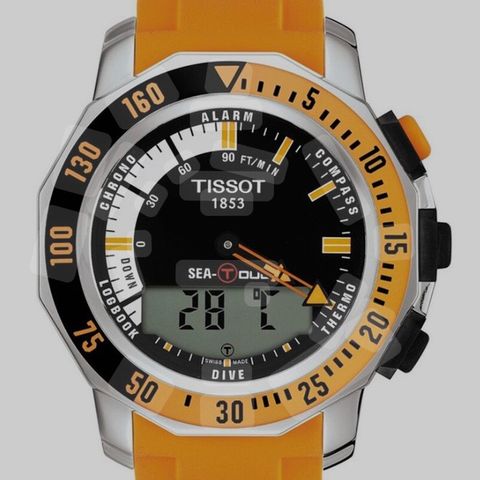 Tissot sea t-touch dive orange