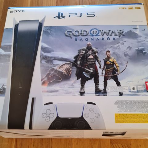 PlayStation 5 Disc Edition og God of War Ragnarök