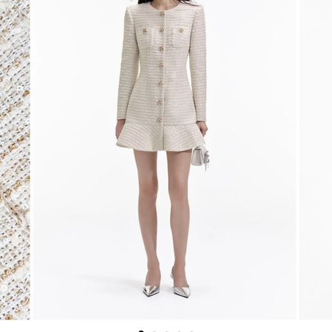 self portrait GOLD BOUCLE LONG SLEEVE MINI DRESS 👸🏽