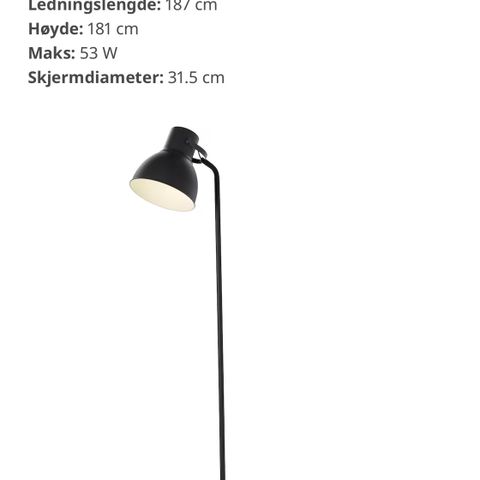 Hektor stålampe Ikea